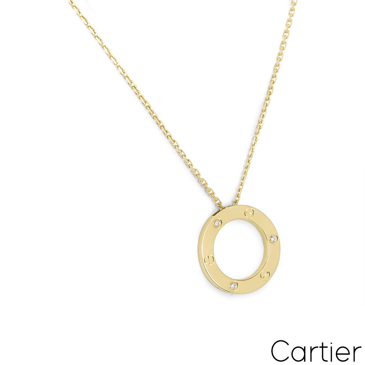 18k Yellow Gold and Diamond Cartier Love Necklace. B7014500